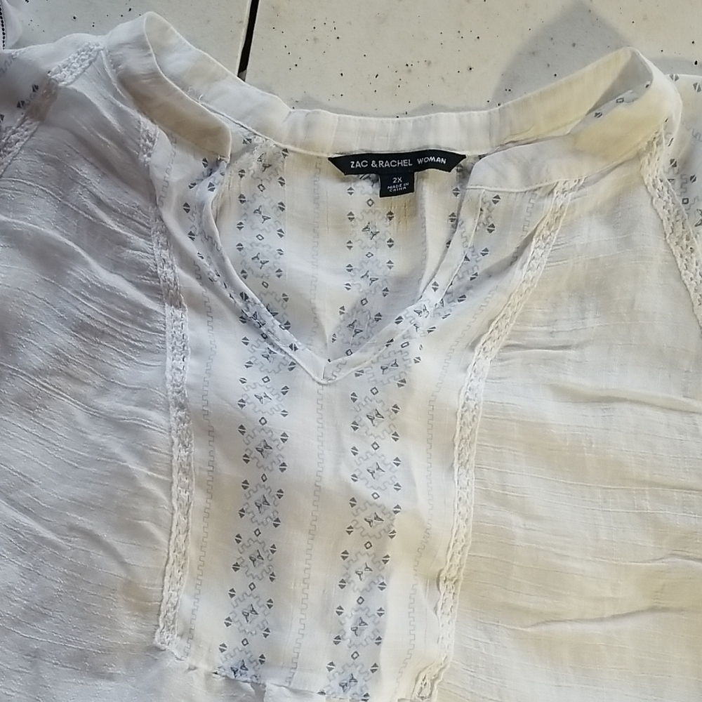 Zara White and Black Striped Blouse - Picture 3 of 5